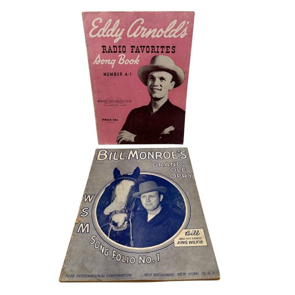1940s Bill Monroe Grand Ole Opry Song Folio No 1 & Eddy Arnold Radio Favorites - Picture 1 of 10